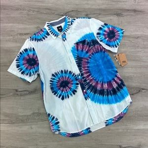 VANS- TIE DYE BUTTON UP COLLARED MENS SHIRT